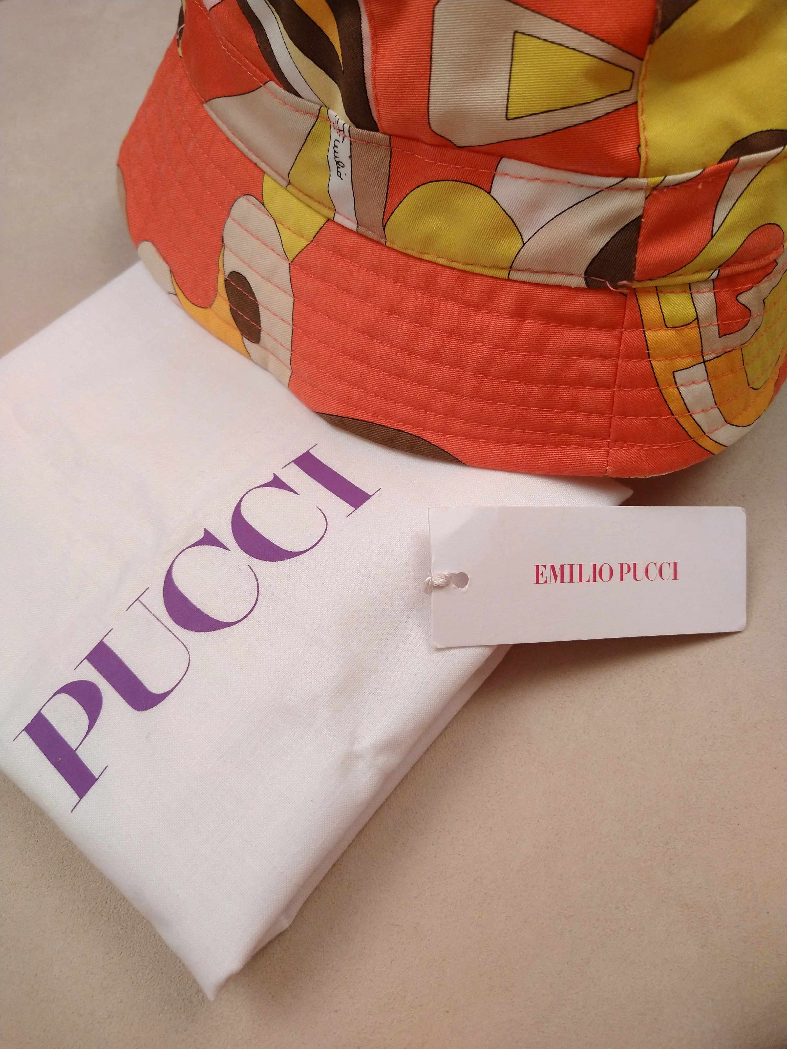 00's Iconic Italian Geometric Bucket Hat by Emilo Pucci