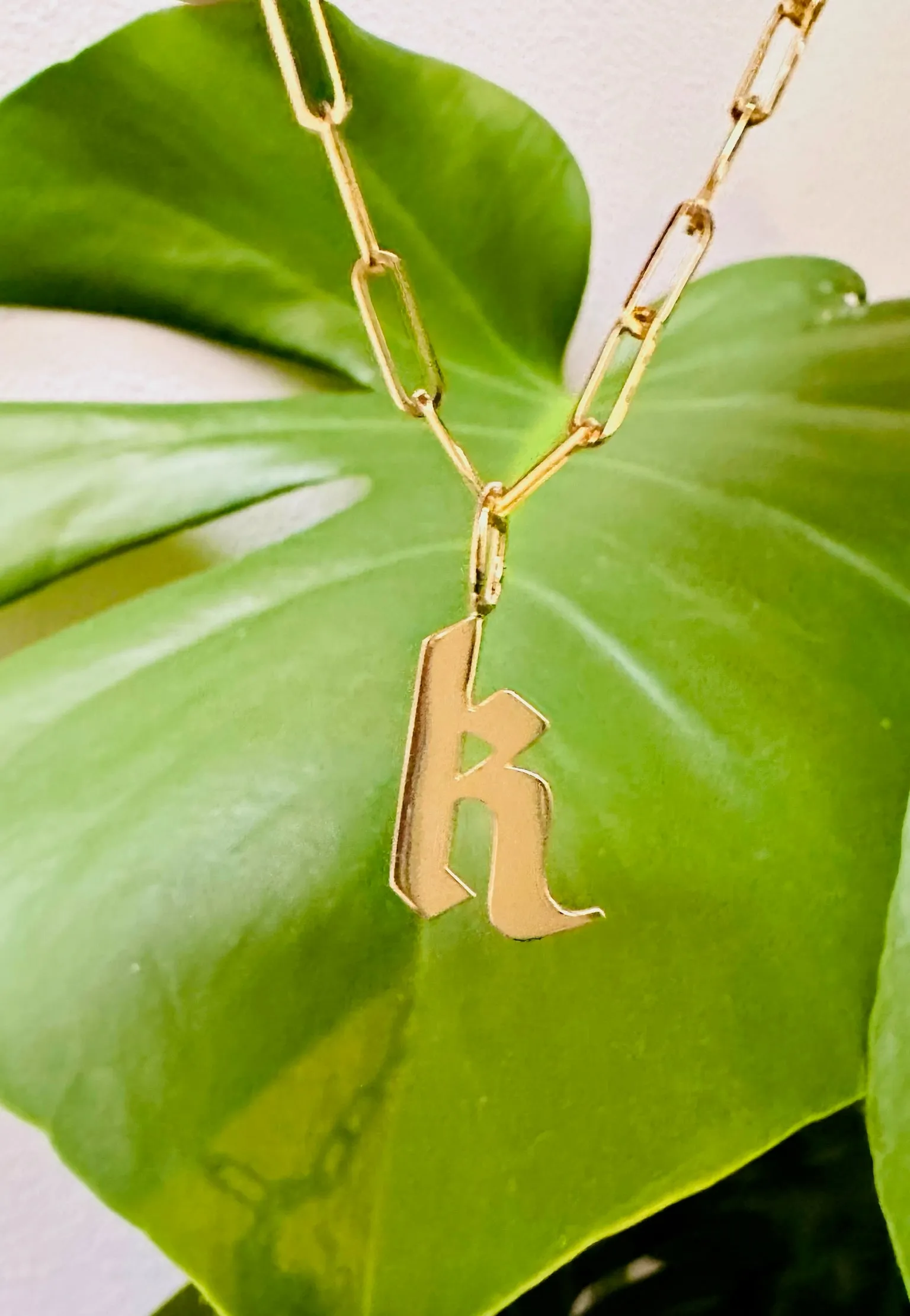 14K GOLD GOTHIC LETTER CHARMS