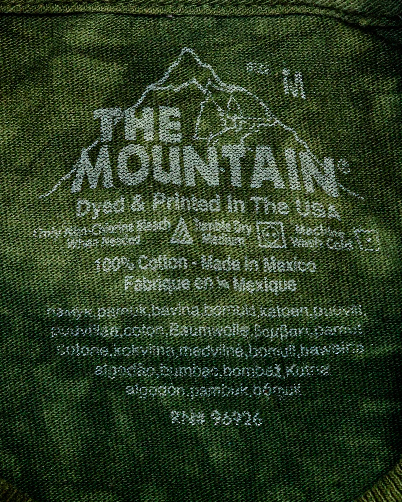 2009 The Mountain Psychedelic Green Plant Face Tie Dye T-Shirt