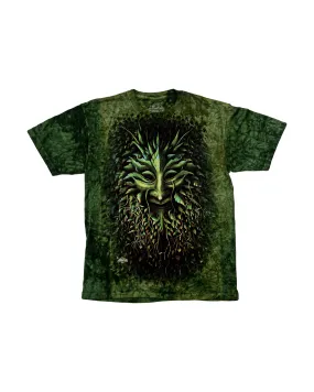 2009 The Mountain Psychedelic Green Plant Face Tie Dye T-Shirt