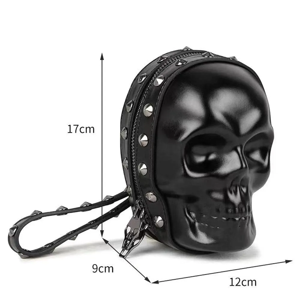 3D Bags Skull Handle Wrist Bag Black