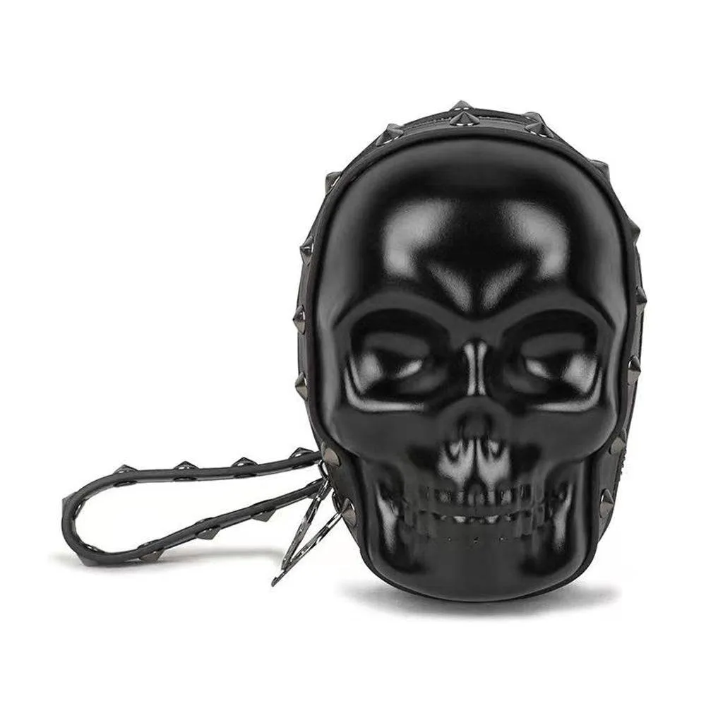 3D Bags Skull Handle Wrist Bag Black