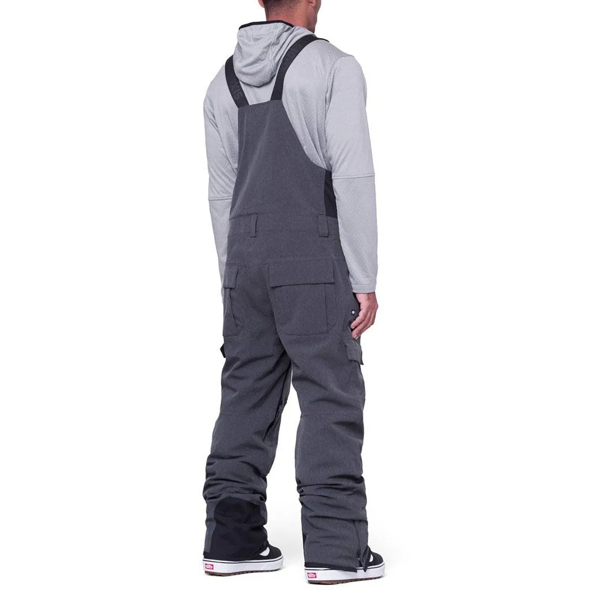 686 Hot Lap Insulated Bib Snowboard Pants - Black Denim