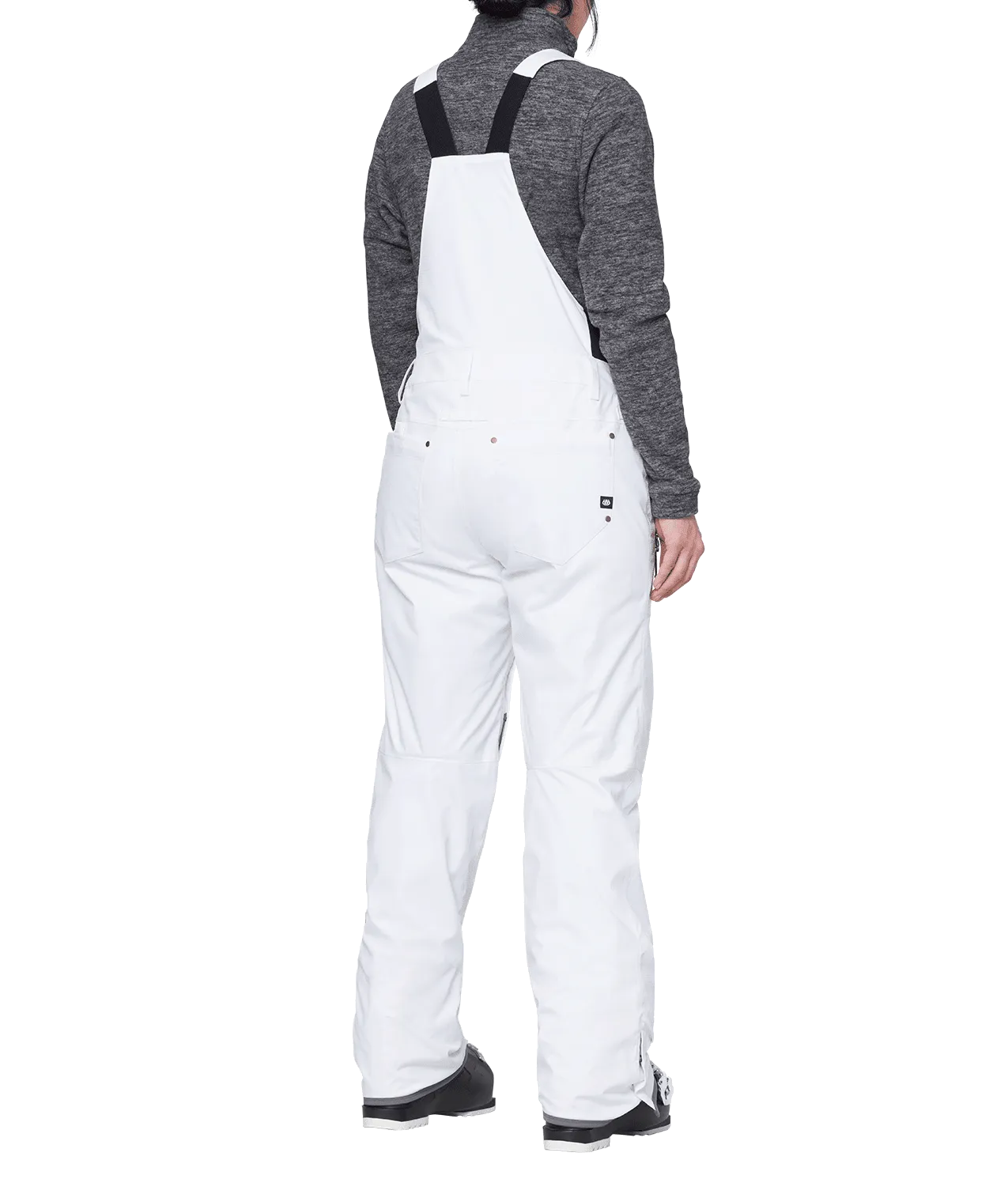 686 Women's Black Magic Insulated Bib Snowboard Pants White Geo Jacquard 2024