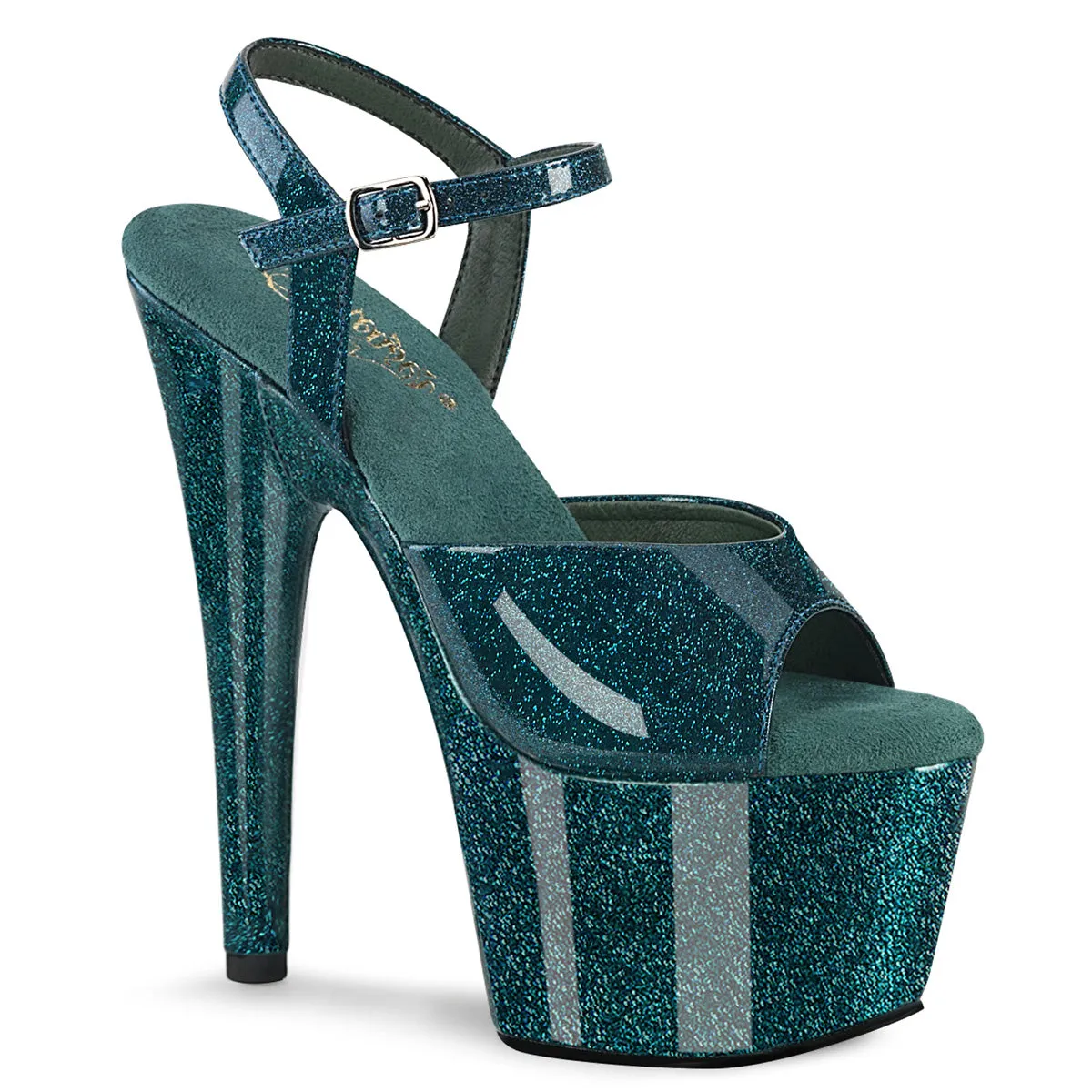 7" Platform Ankle Strap Glitter Sandal (ADORE-709GP)