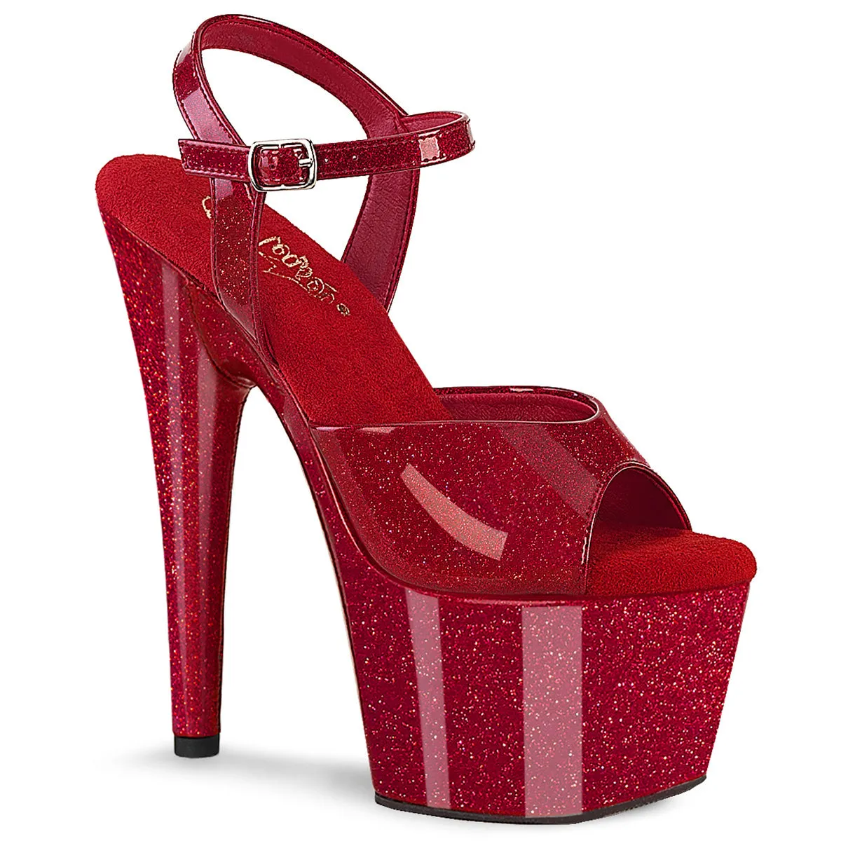 7" Platform Ankle Strap Glitter Sandal (ADORE-709GP)