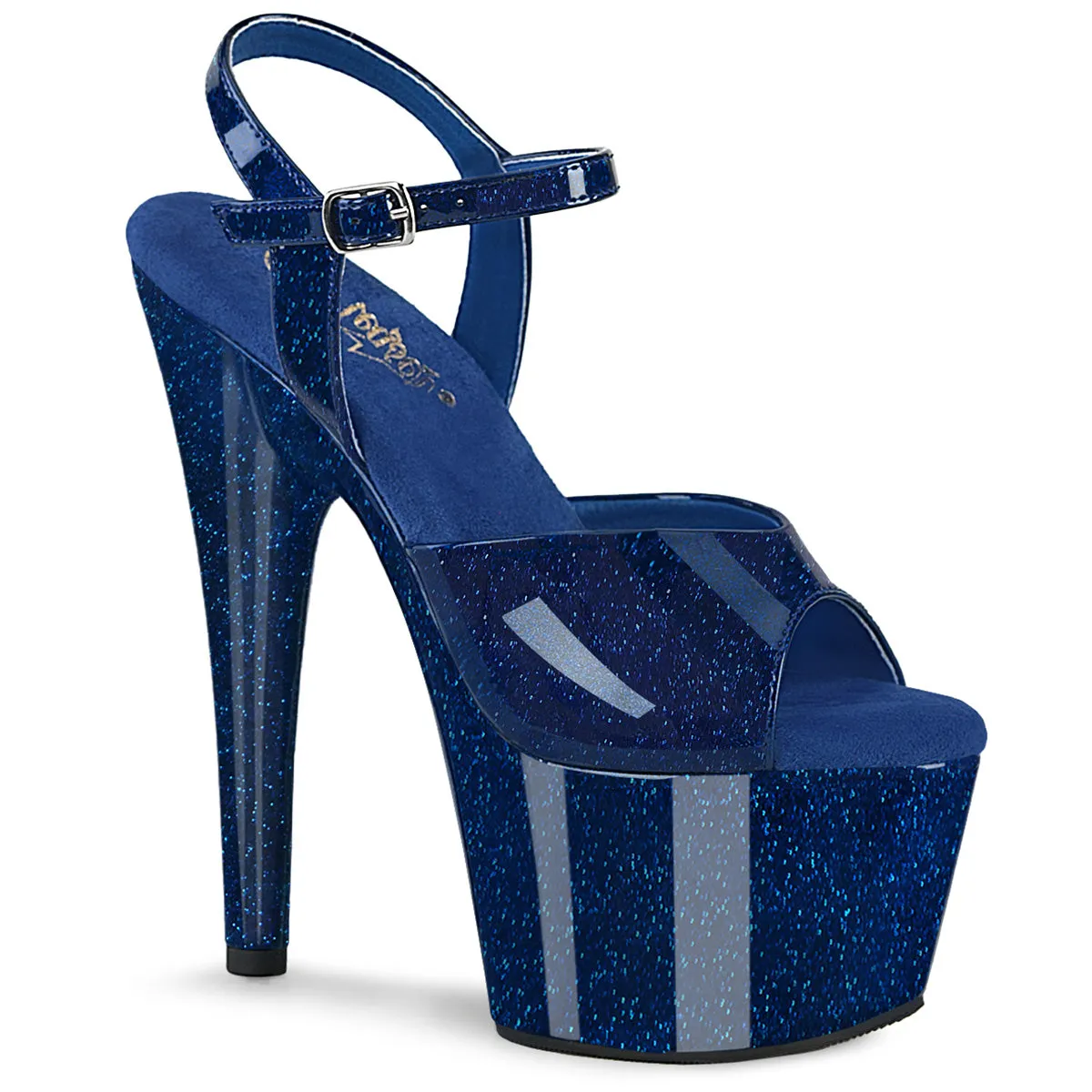 7" Platform Ankle Strap Glitter Sandal (ADORE-709GP)