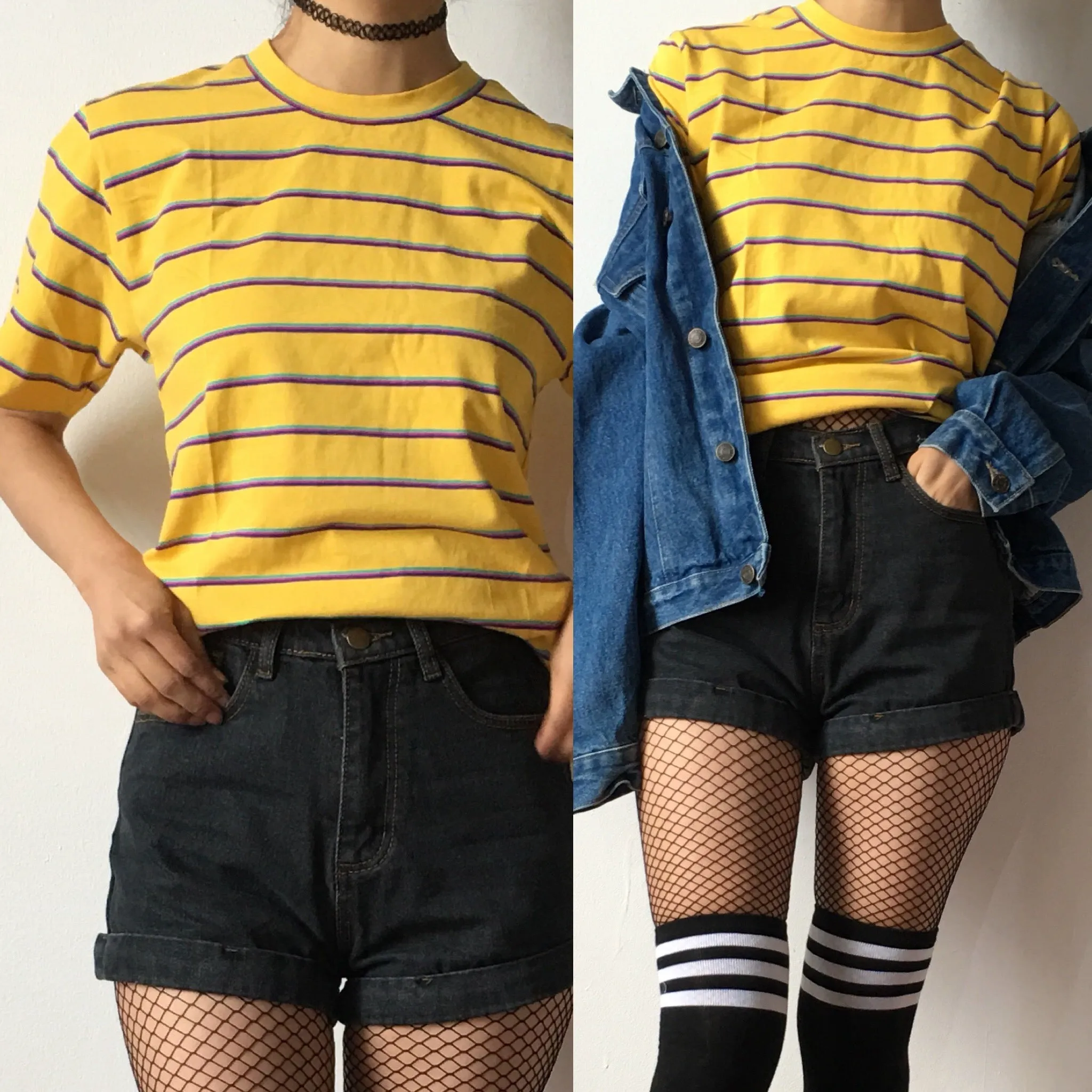 90S GRUNGE STRIPED unisex Tee