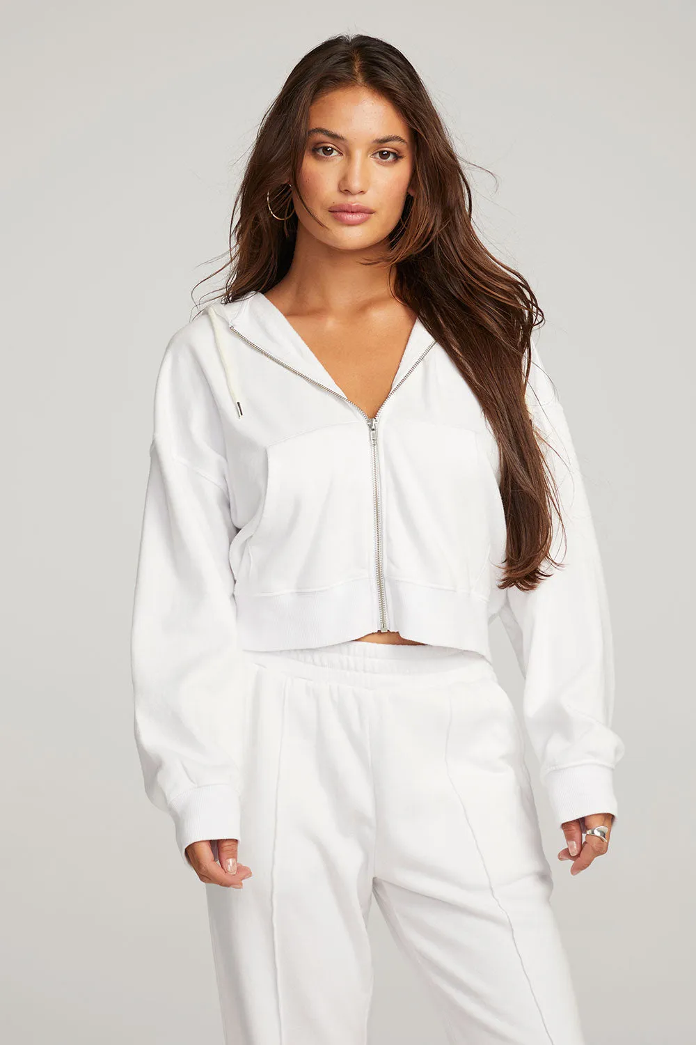 Abilene White Zip Up Hoodie