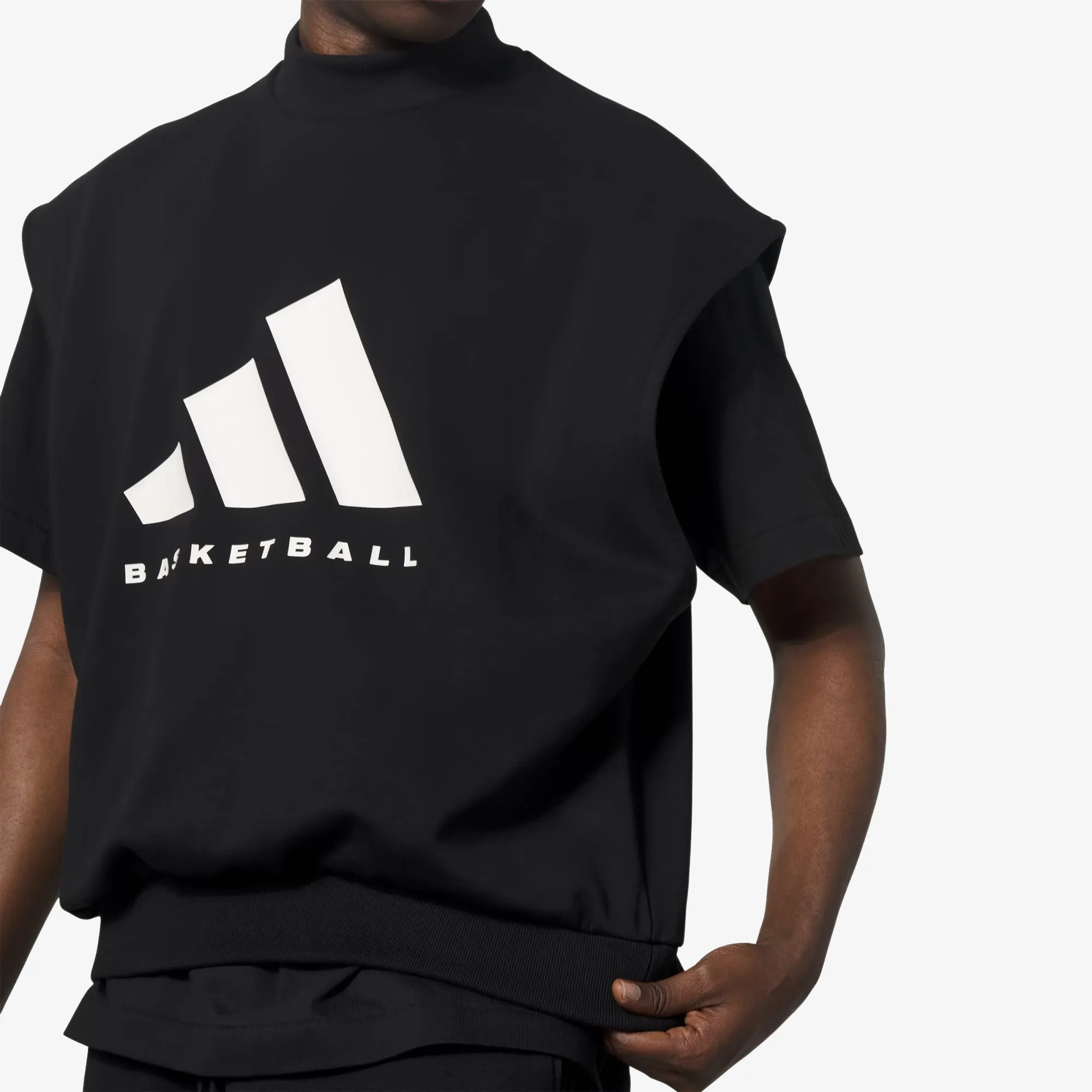 Adidas Originals | BASKETBALL SLEEVELESS SWEATSHIRT (GENDER NEUTRAL)  { BLACK/TALC