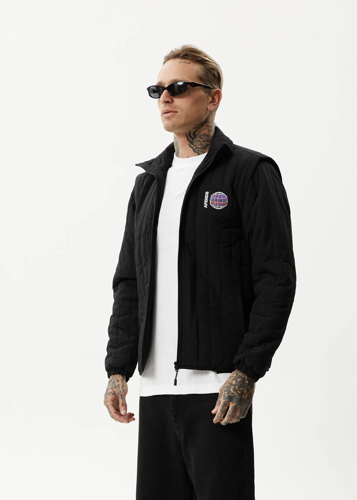 AFENDS Mens Question Everything - Puffer Jacket - Black