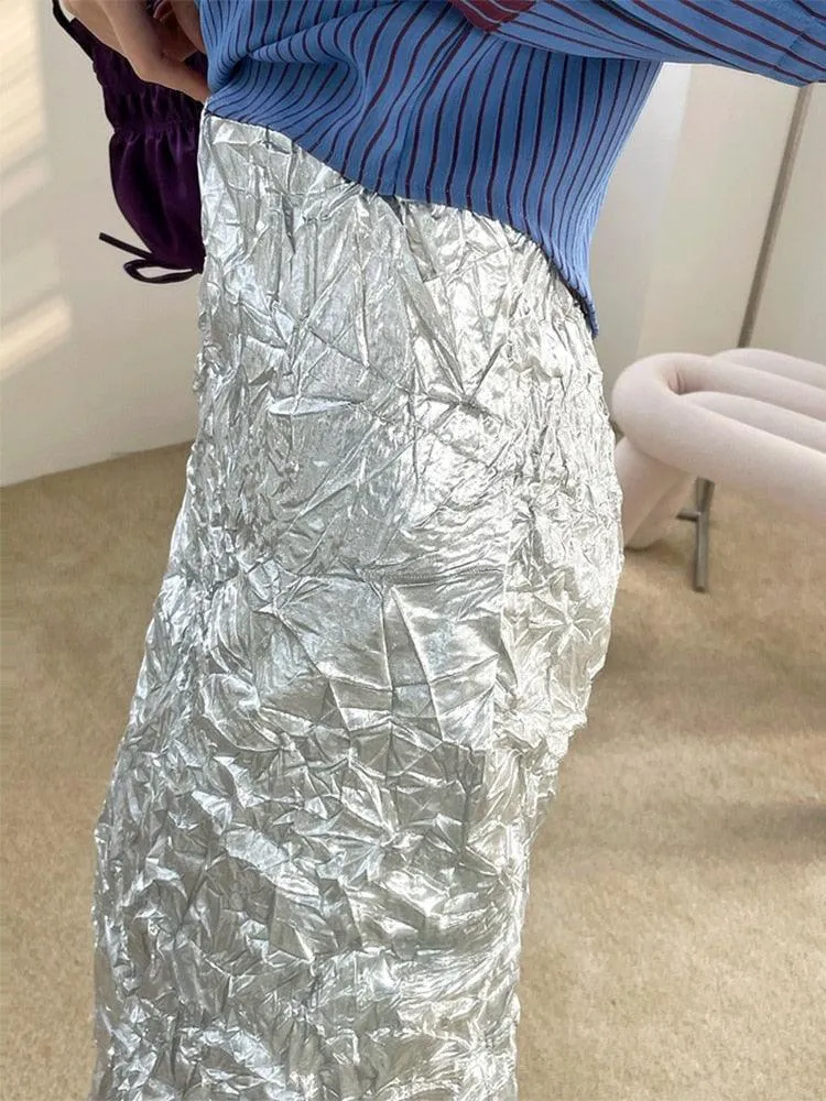 Agatha Metallic Silver Skirt