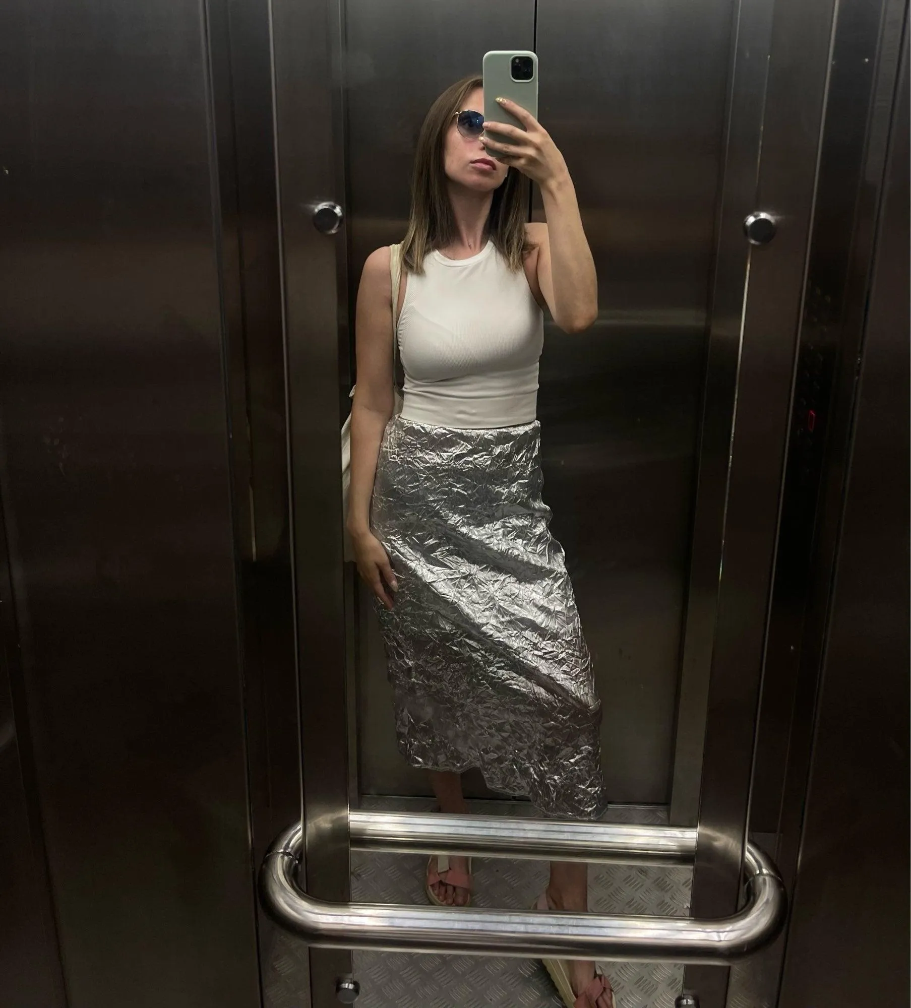 Agatha Metallic Silver Skirt