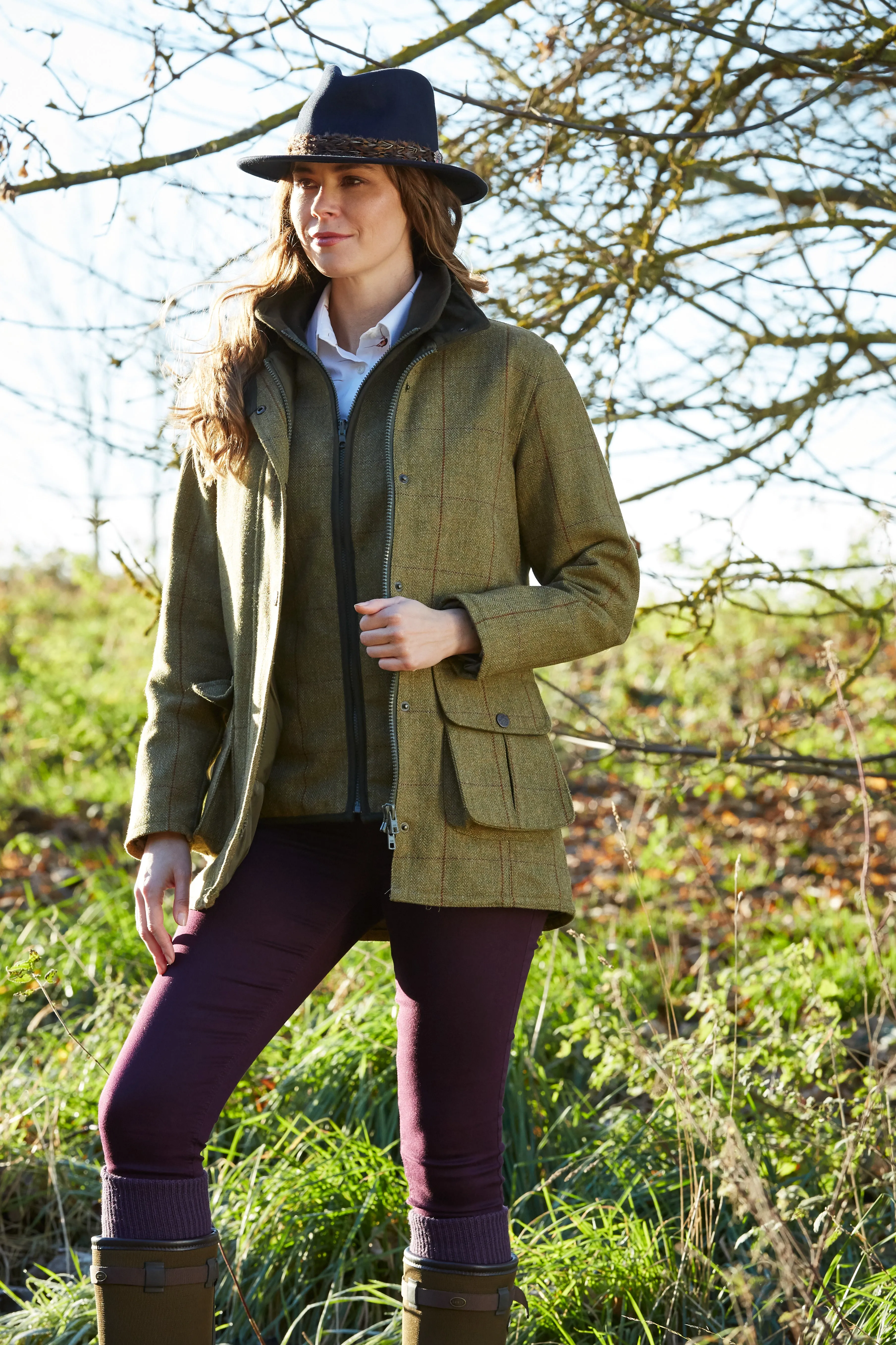 Alan Paine Women's Rutland Waterproof Tweed Coat