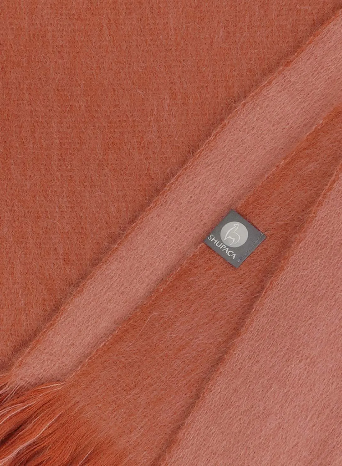 Alpaca Double Sided Throw - Rusted Coral