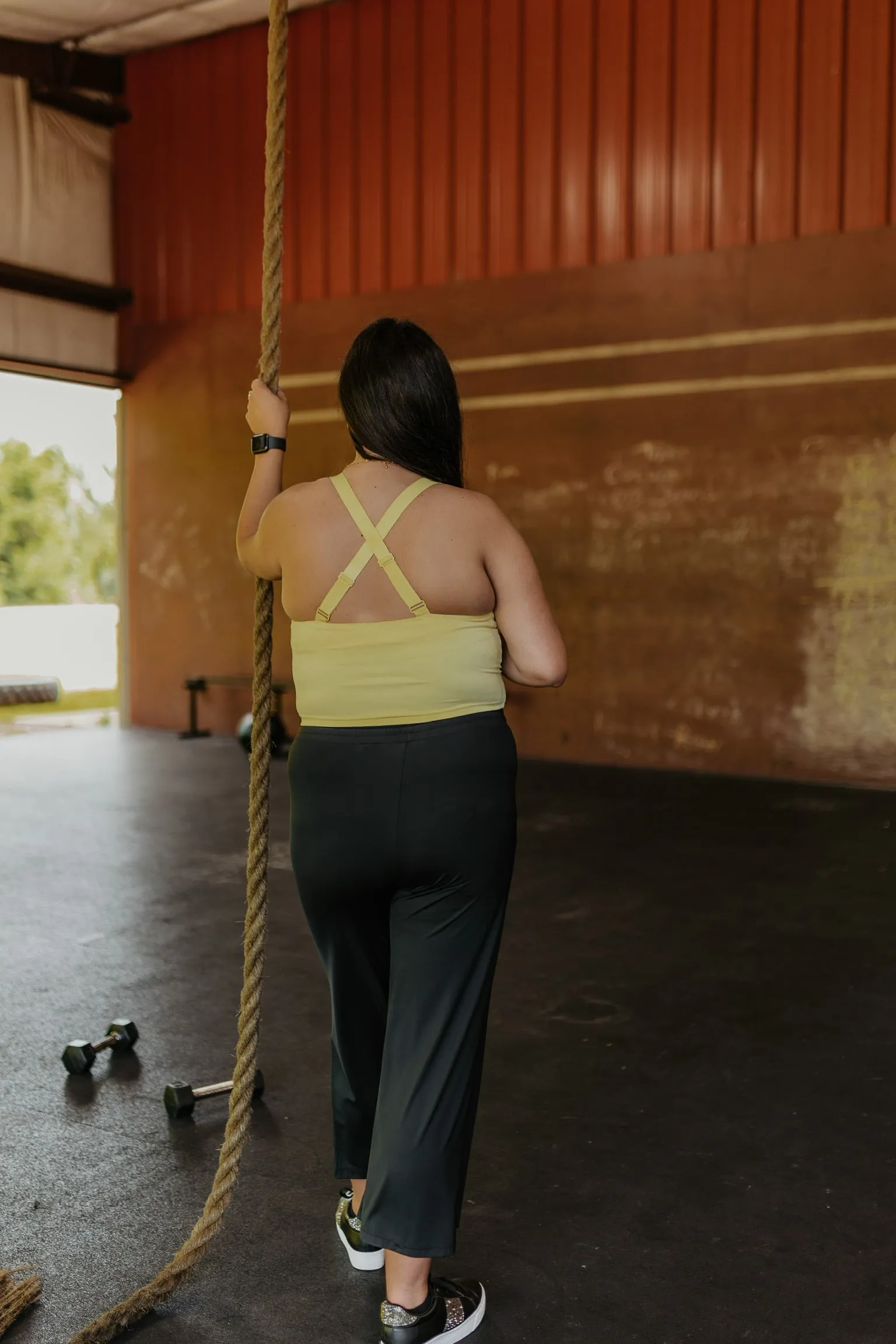 Always RXing Adjustable Strap Tank Top Sports Bra in Lemon Yellow