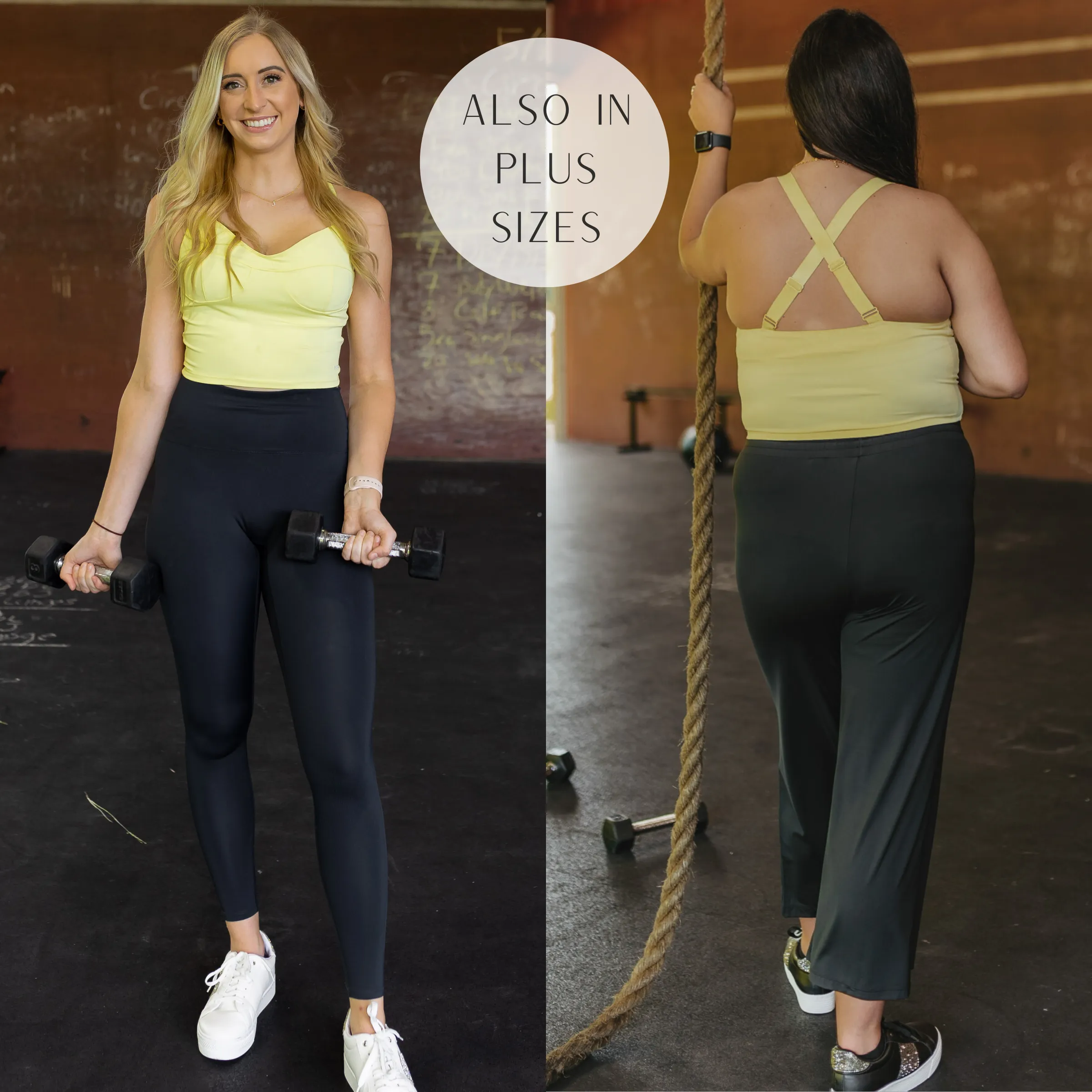 Always RXing Adjustable Strap Tank Top Sports Bra in Lemon Yellow