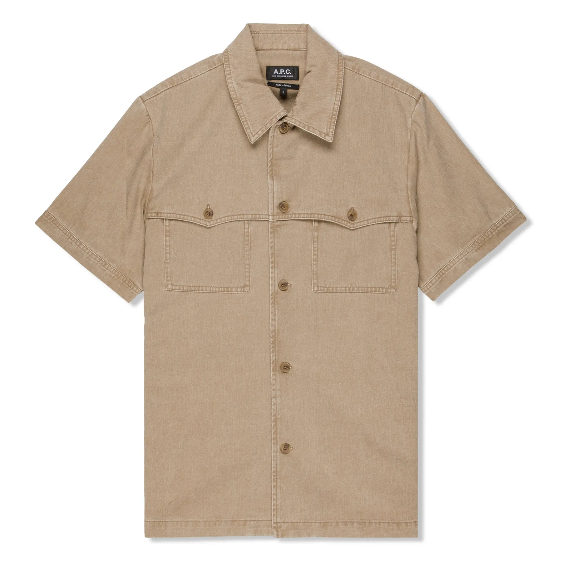 A.P.C. Gilles Short Sleeve Shirt (Taupe)