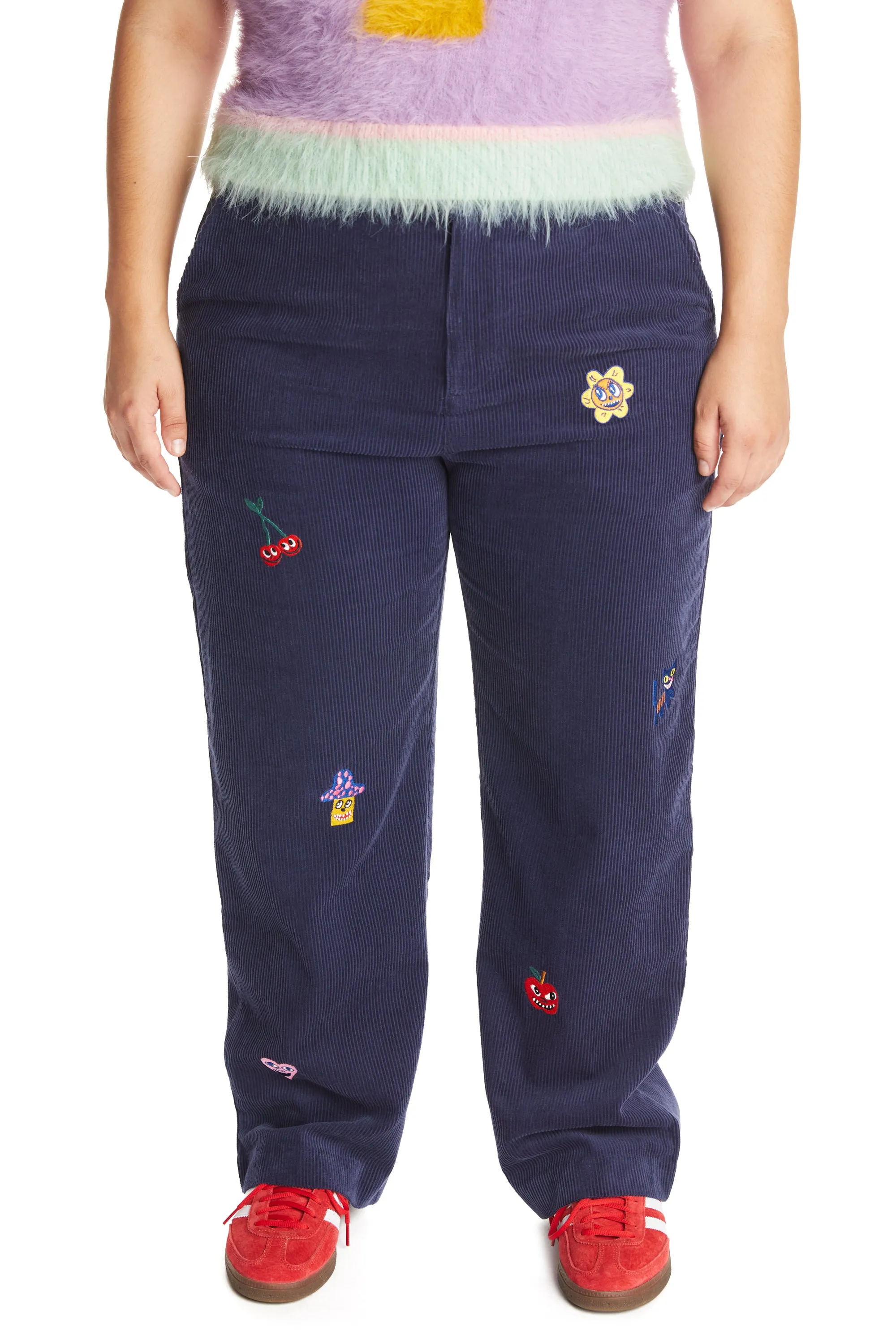 Applique Corduroy Pants