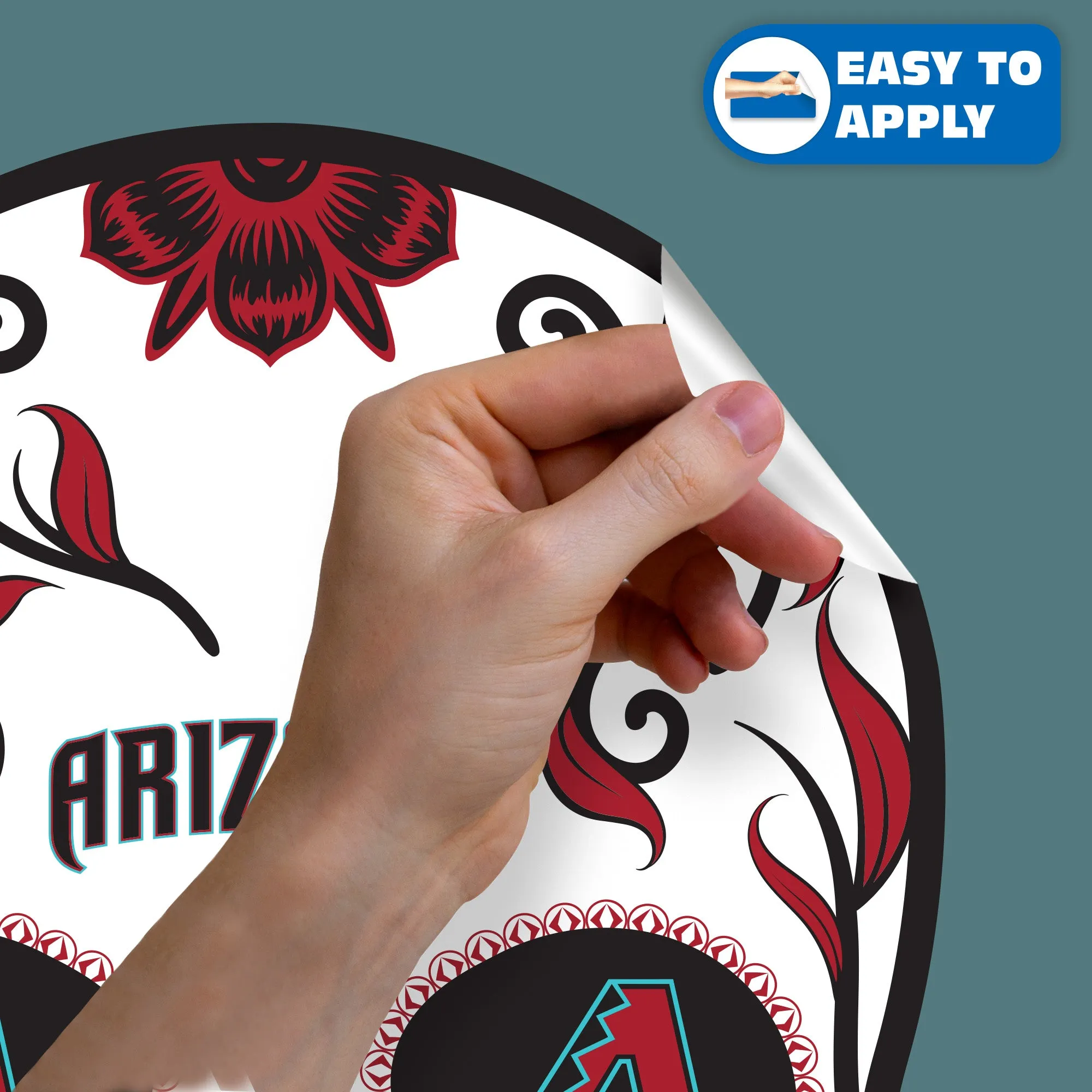 Arizona Diamondbacks:  Skull        - Officially Licensed MLB Removable     Adhesive Decal