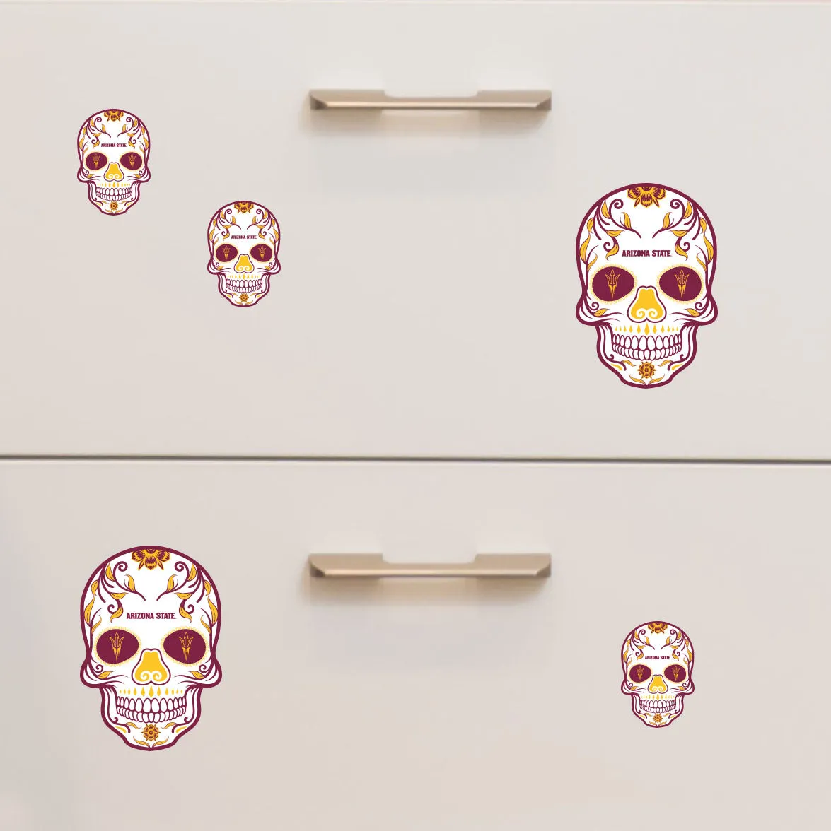 Arizona State Sun Devils:   Skull Minis        - Officially Licensed NCAA Removable     Adhesive Decal