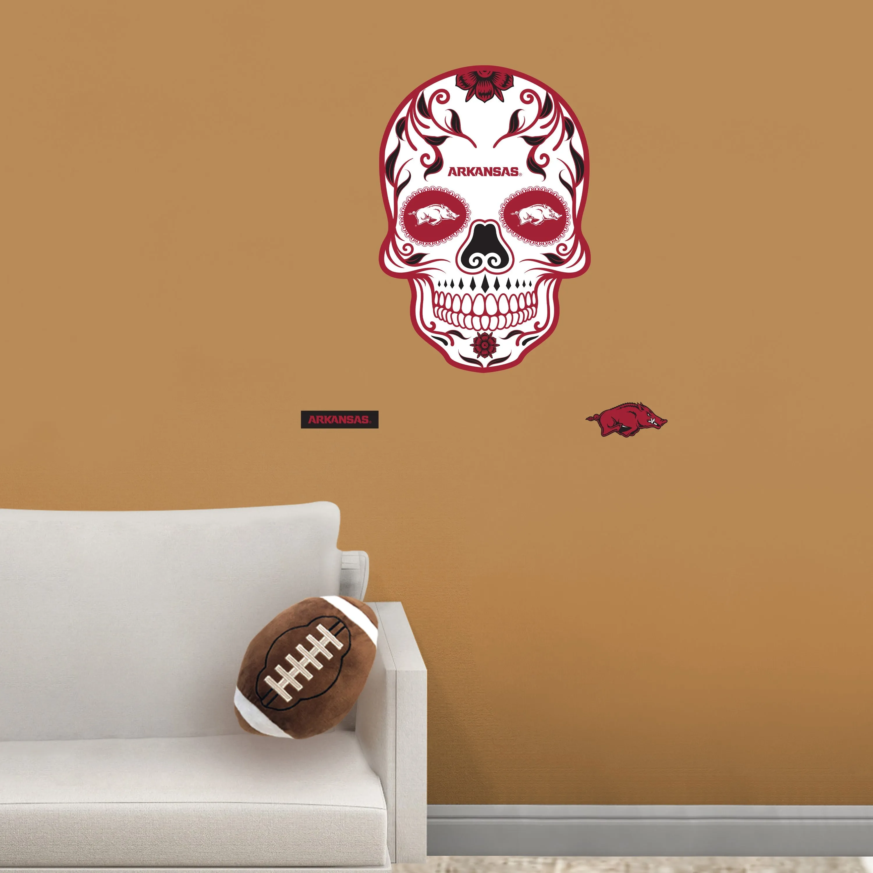 Arkansas Razorbacks:   Skull        - Officially Licensed NCAA Removable     Adhesive Decal