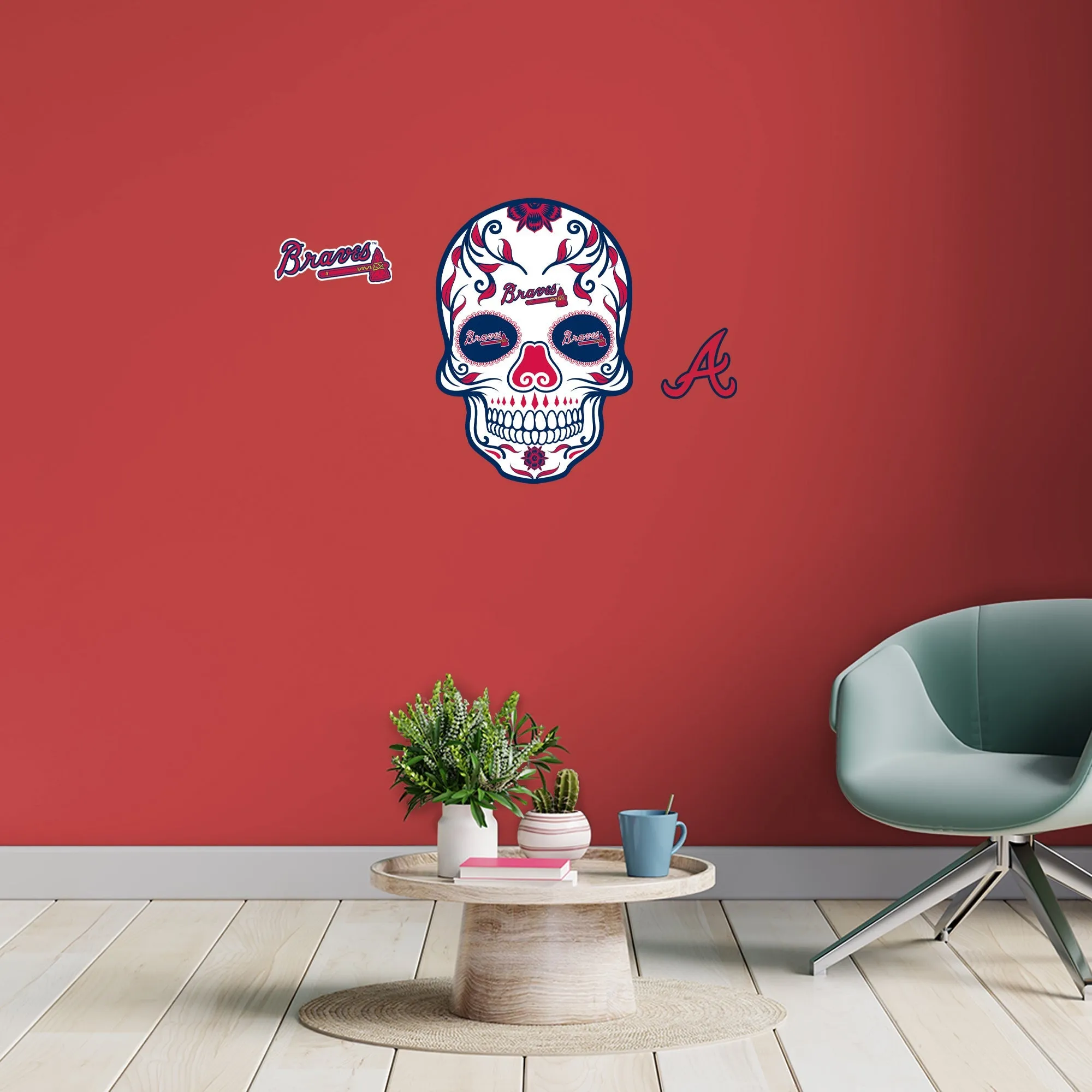 Atlanta Braves: Skull - Officially Licensed MLB Removable Adhesive Decal