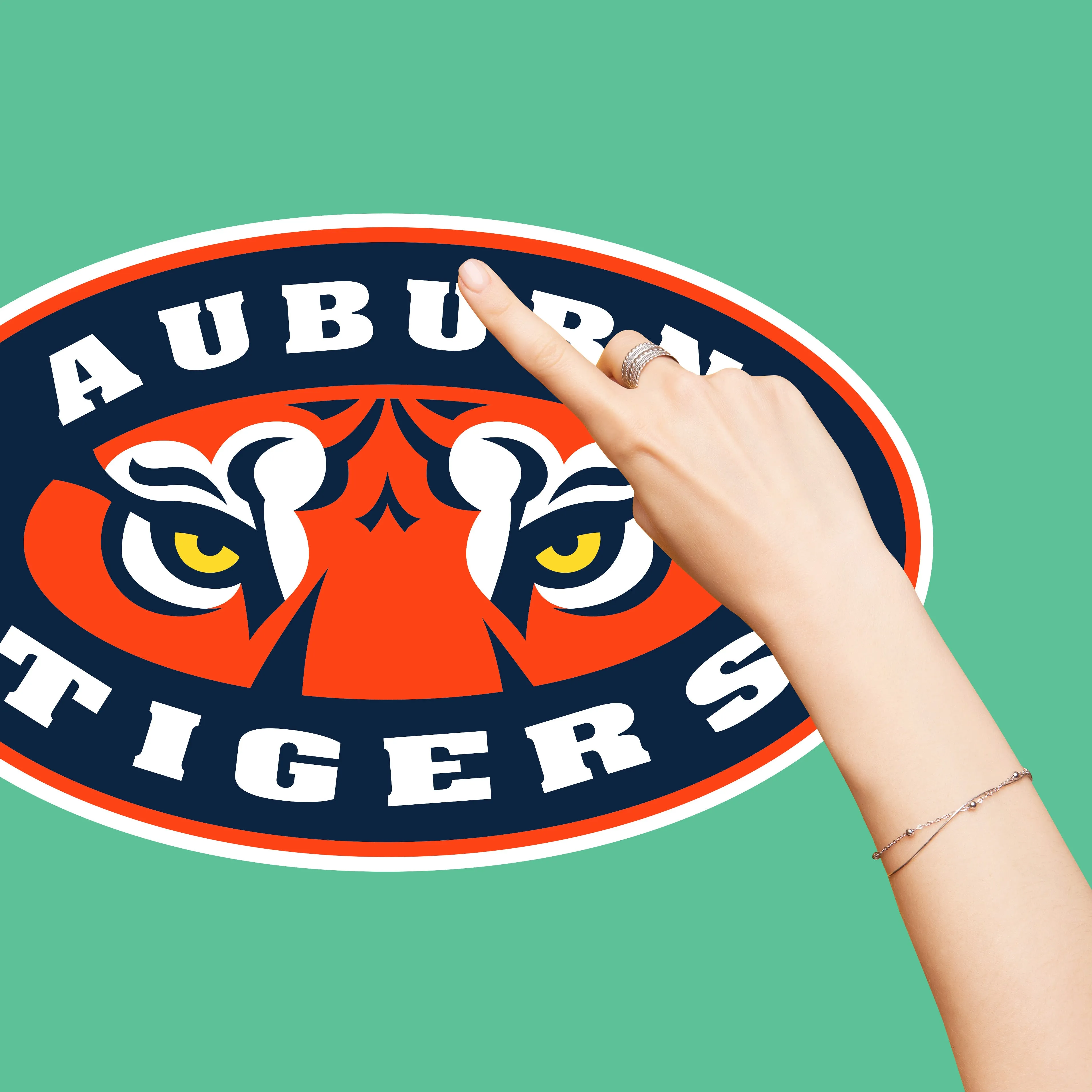 Auburn Tigers:   Skull        - Officially Licensed NCAA Removable     Adhesive Decal