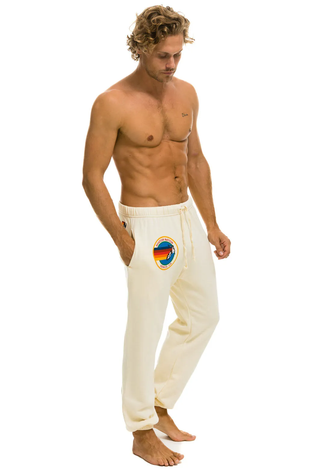 AVIATOR NATION SWEATPANTS - VINTAGE WHITE