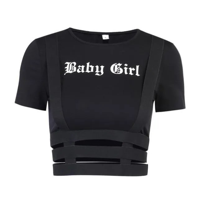 Baby Girl Suspender Crop Top