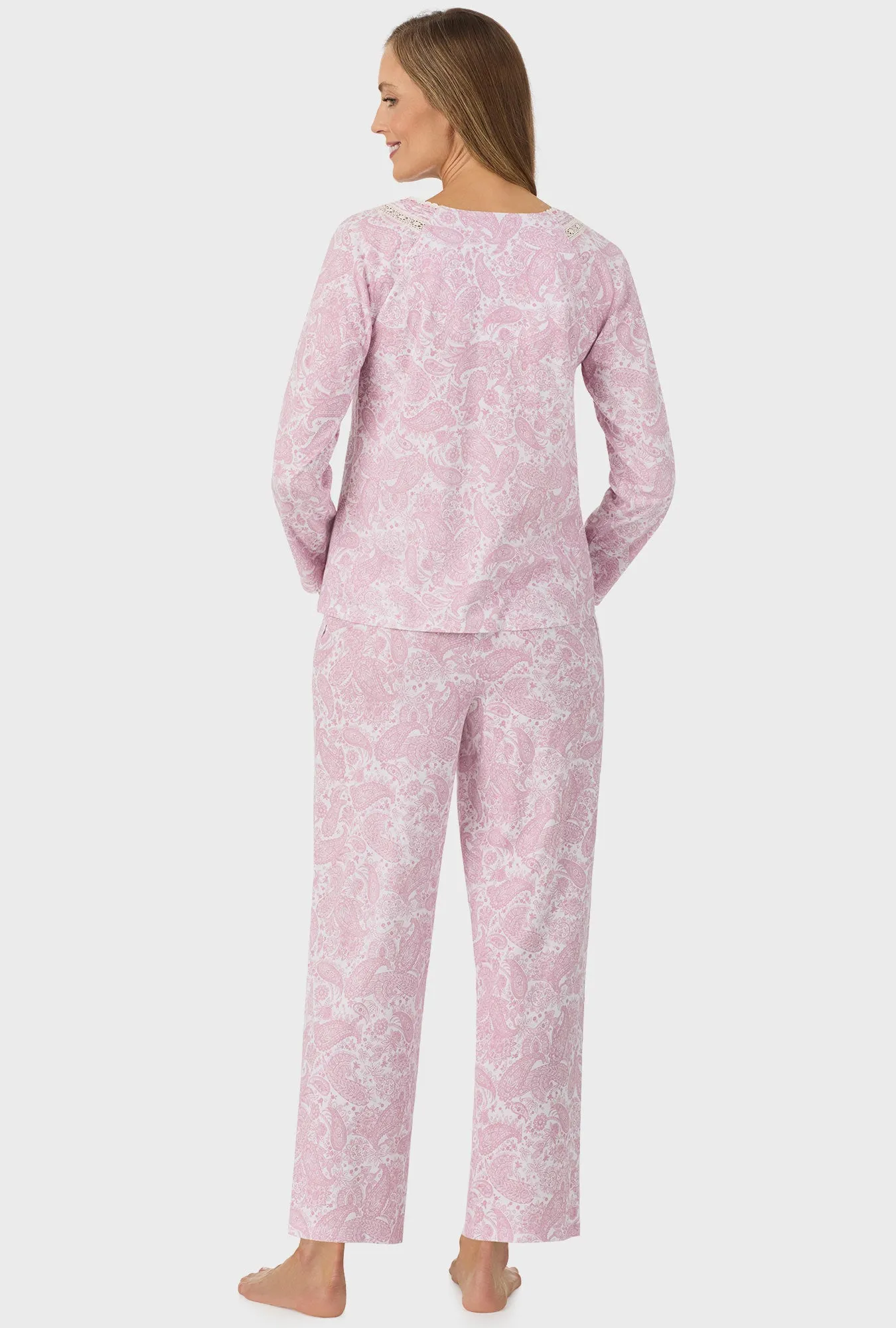 Ballet Pink Paisley Long Sleeve Long Pant PJ Set