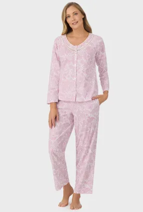 Ballet Pink Paisley Long Sleeve Long Pant PJ Set