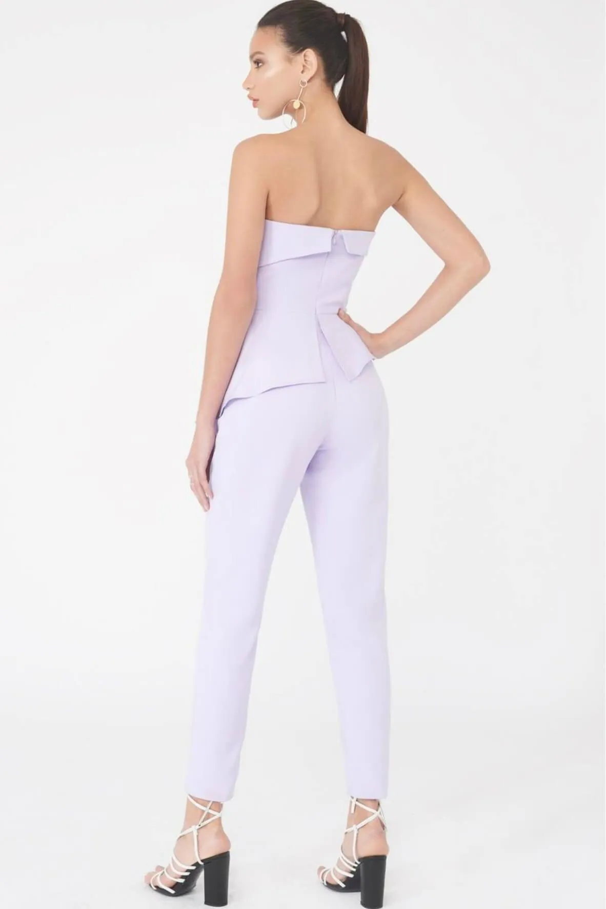 Bandeau Asymmetric Tapered Jumpsuit