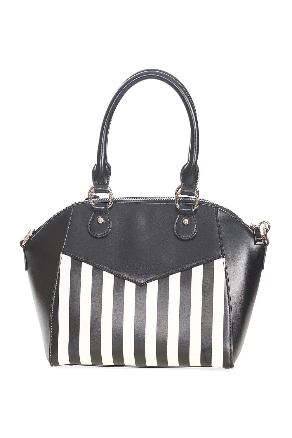 Banned Another Lost Soul Handbag Purse with Black and White Stripes