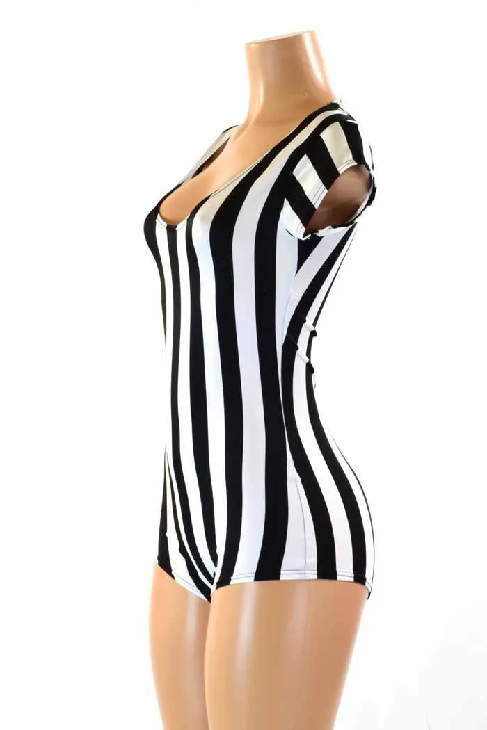 Black & White Striped Romper