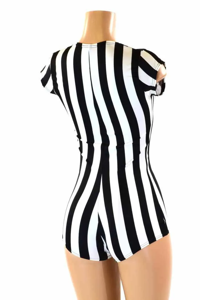 Black & White Striped Romper