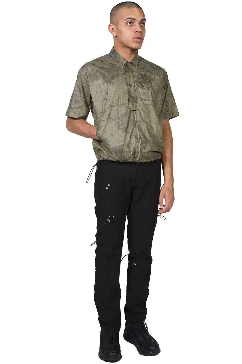 Black Drawstring Cargo Trousers