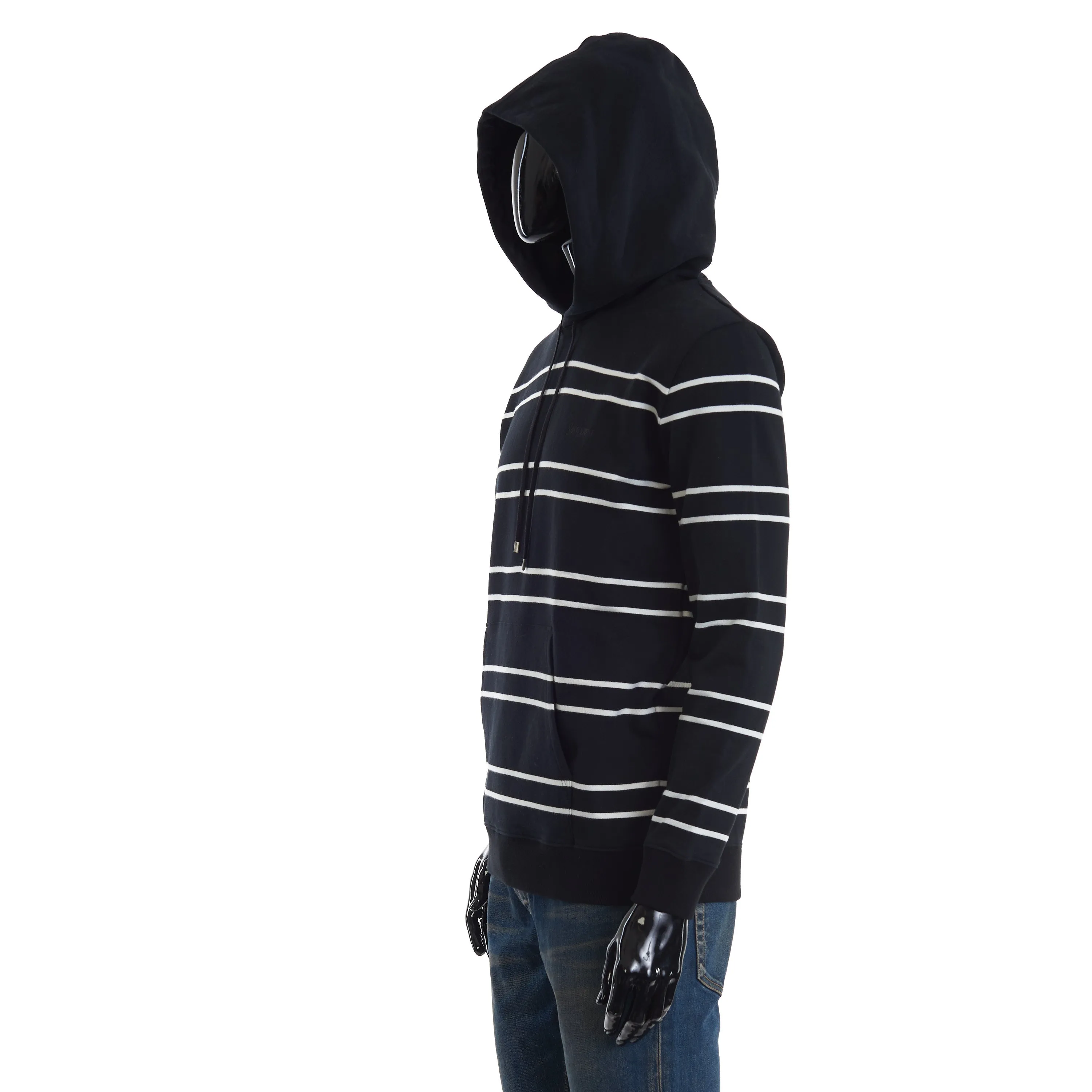 Black Saint Laurent Striped Hoodie