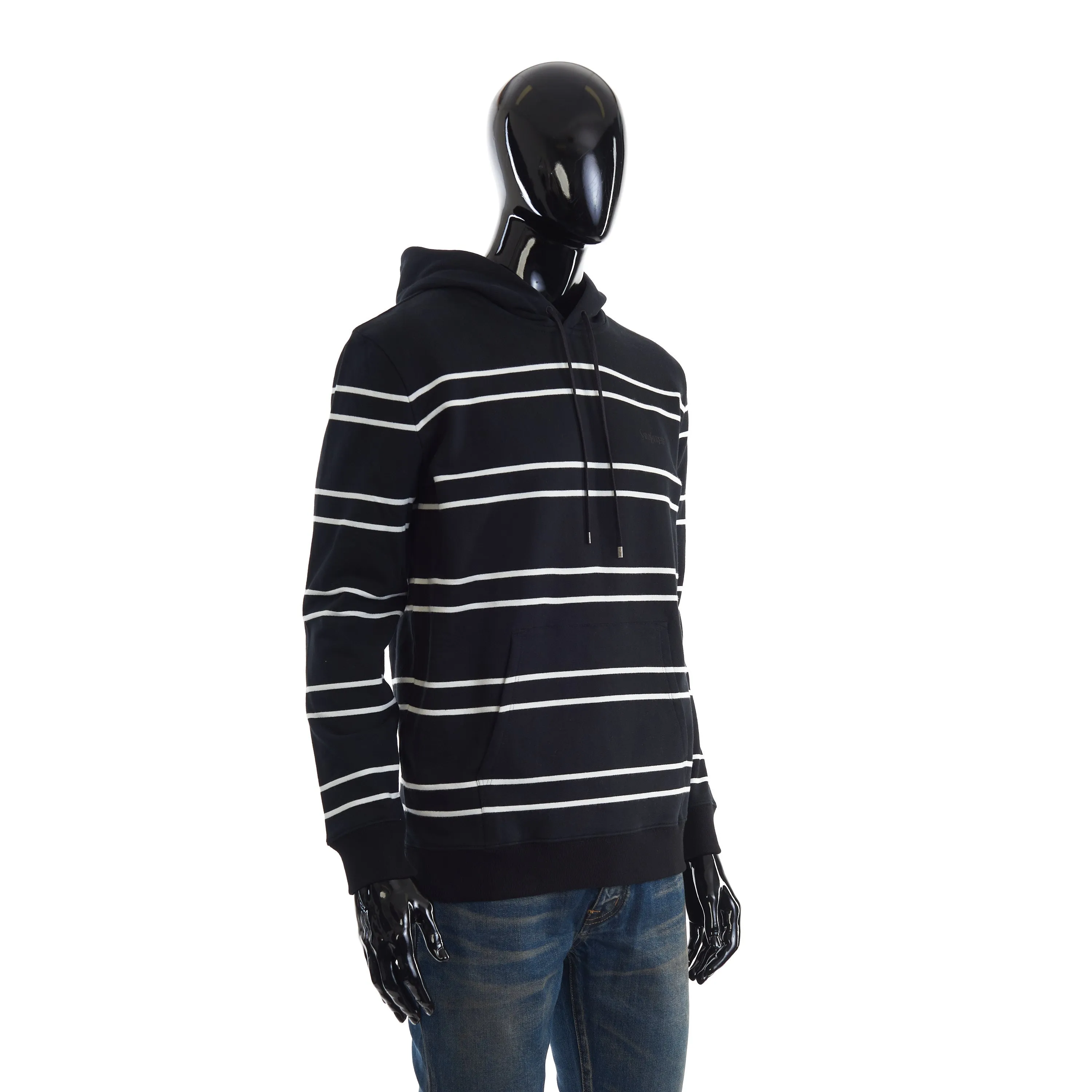 Black Saint Laurent Striped Hoodie