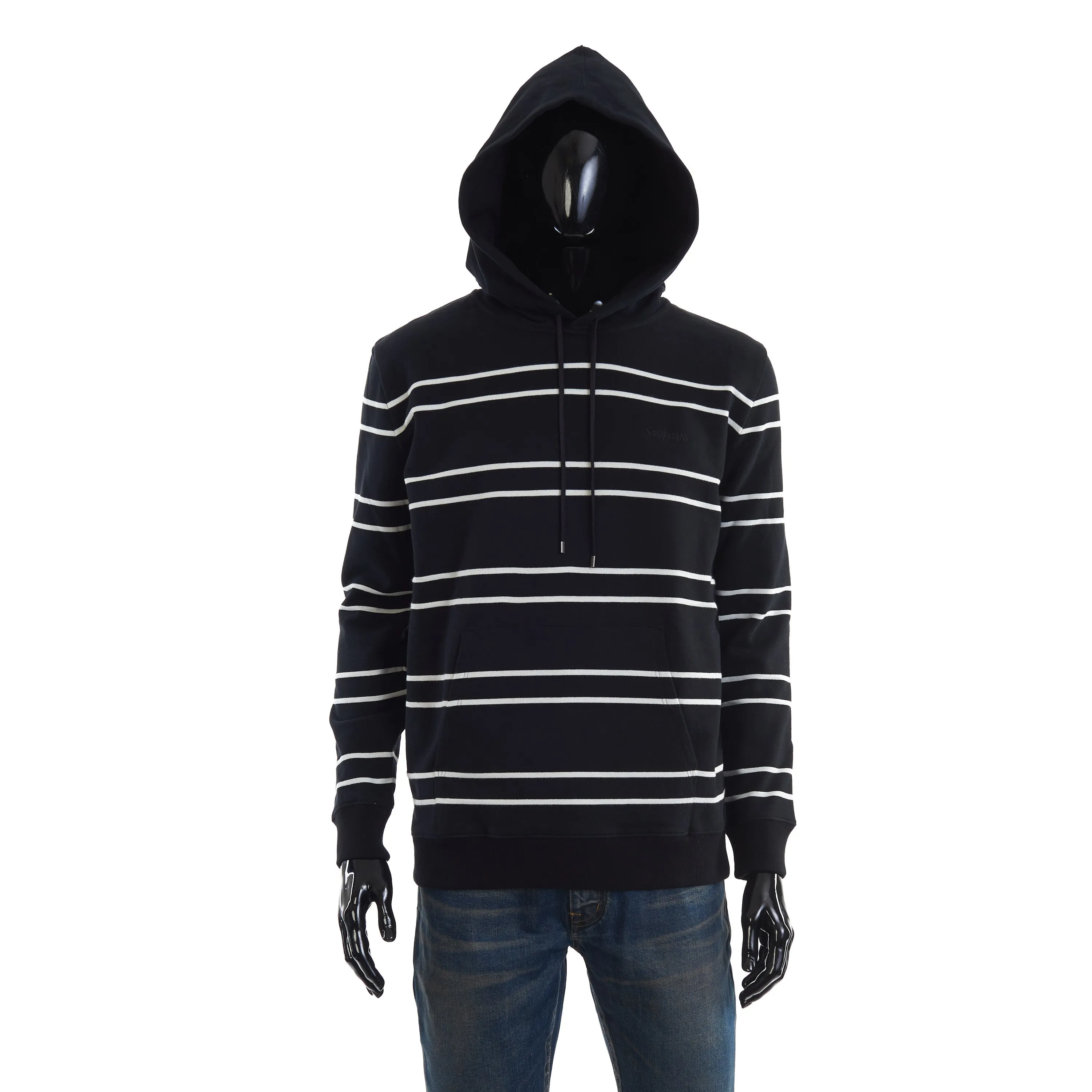 Black Saint Laurent Striped Hoodie