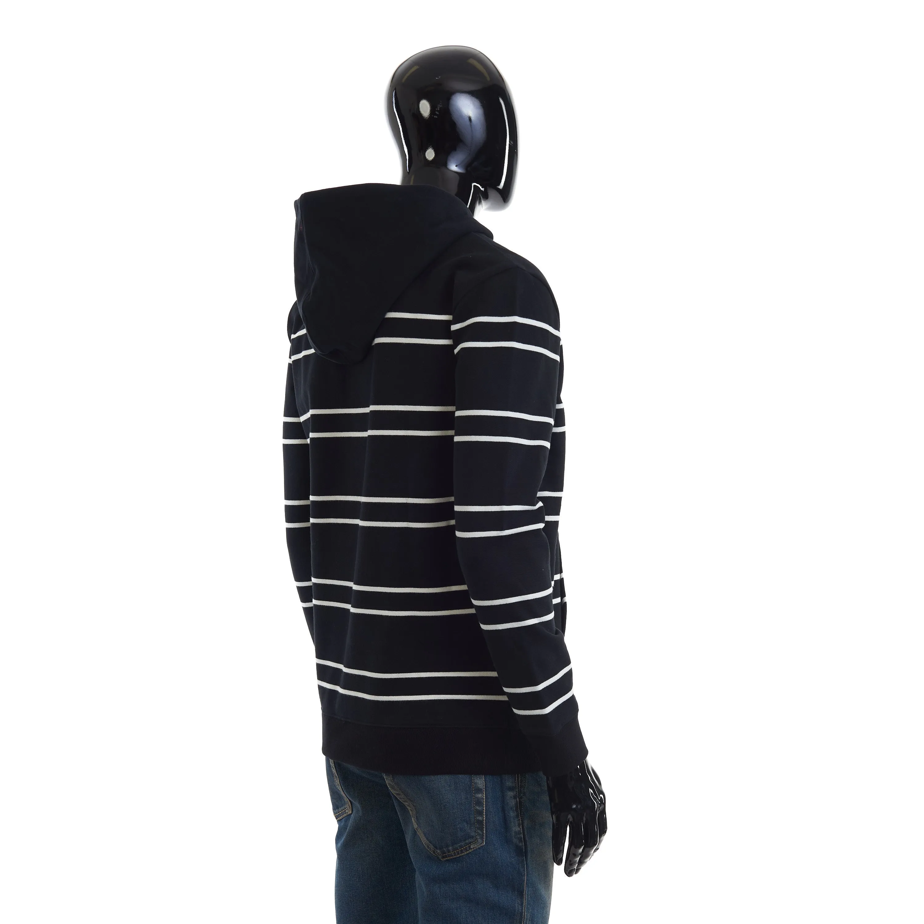 Black Saint Laurent Striped Hoodie