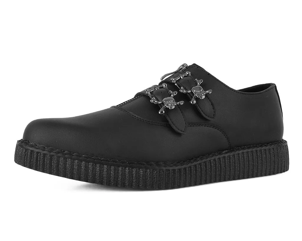 Black TUKskin Zipper Skull Pointed Creeper