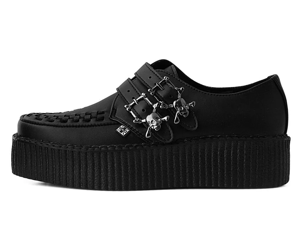 Black TUKskin™ 2-Buckle Skull Creeper