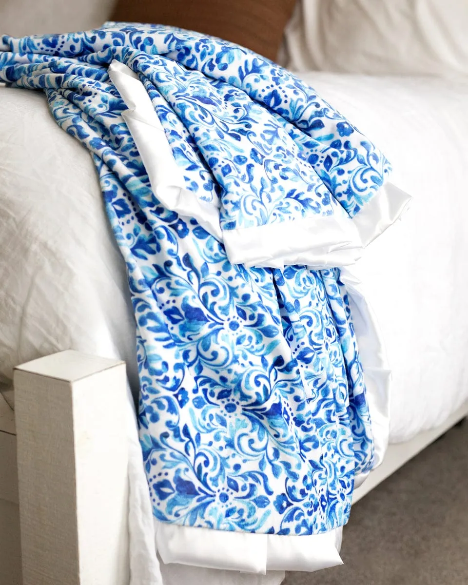 Blue Damask Blanket