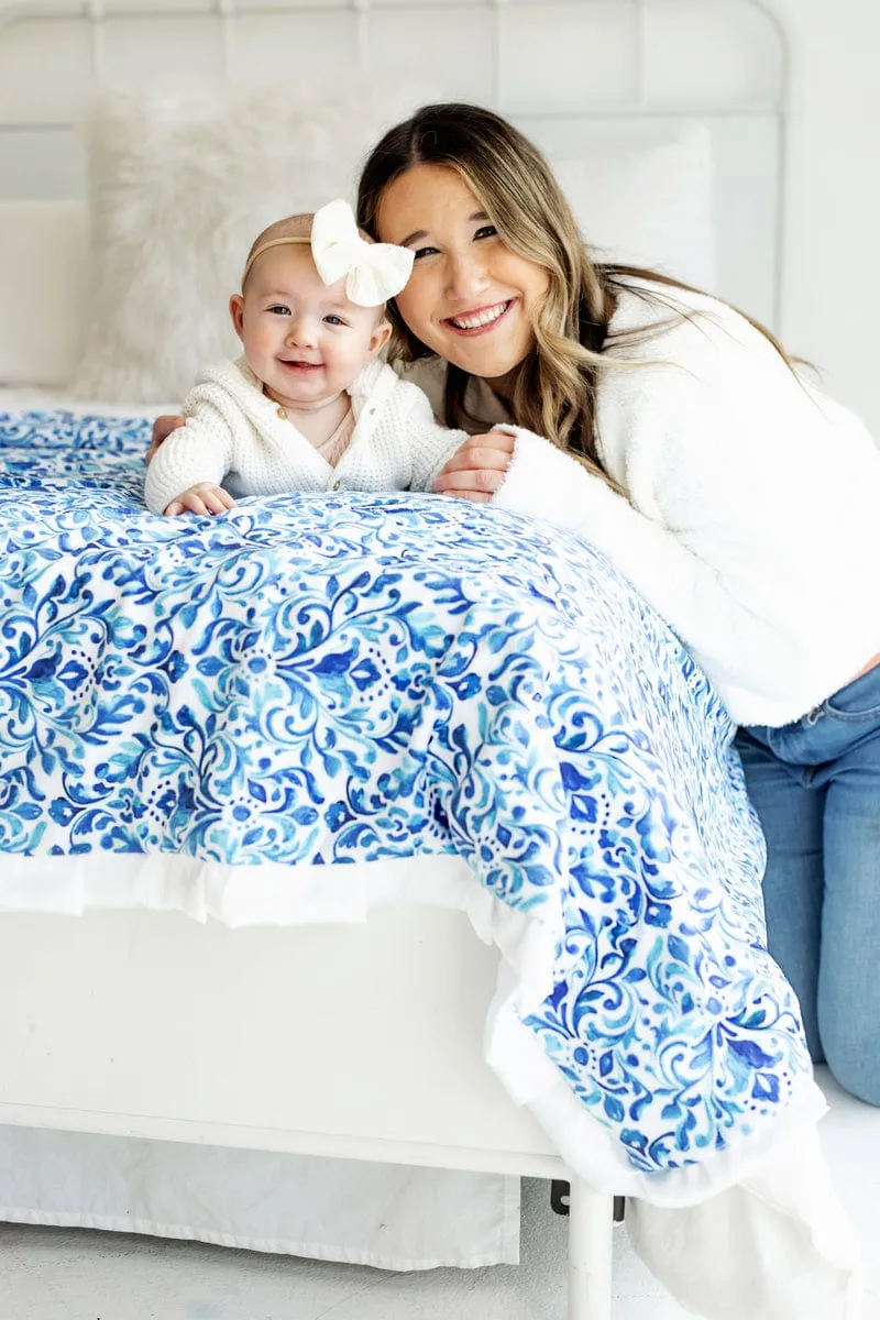 Blue Damask Blanket