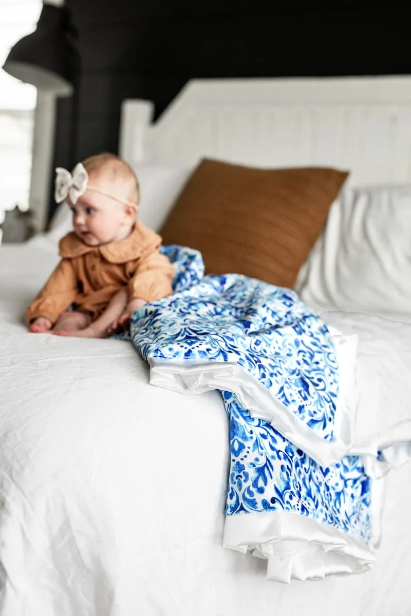 Blue Damask Blanket