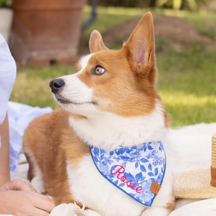 Blue Roses Dog Bandana