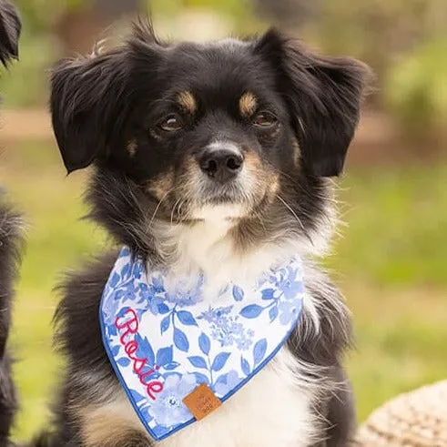 Blue Roses Dog Bandana