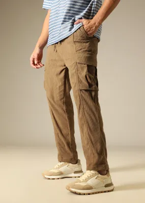 Brown Pocket Cargo Corduroy Pant