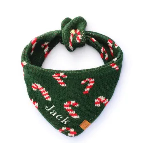 Candy Canes Knit Dog Bandana